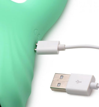 Shegasm 10X Minty Air-Stim Silicone Rabbit Vibrator - Green