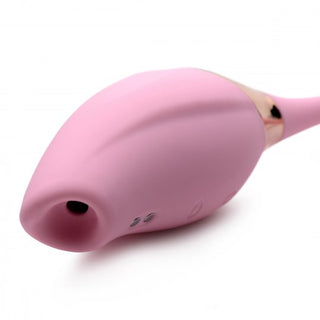 Shegasm 8X Tandem Plus Silicone Suction Clitoral Stimulator and Egg - Pink