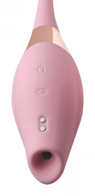 Shegasm 8X Tandem Plus Silicone Suction Clitoral Stimulator and Egg - Pink