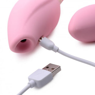 Shegasm 8X Tandem Plus Silicone Suction Clitoral Stimulator and Egg - Pink
