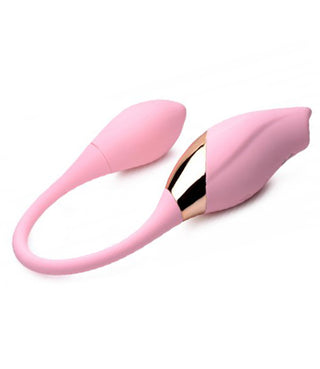 Shegasm 8X Tandem Plus Silicone Suction Clitoral Stimulator and Egg - Pink