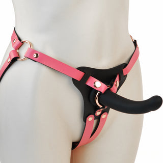 Hot Pink And Rose Gold Premium Strapon Harness
