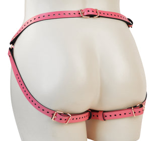 Hot Pink And Rose Gold Premium Strapon Harness