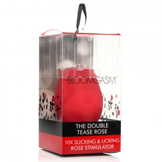 The Double Tease Rose 10X Sucking & Licking Silicone Stimulator