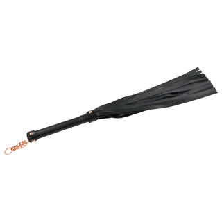 Premium Full Grain Nappa Leather Flogger - Black & Rose Gold