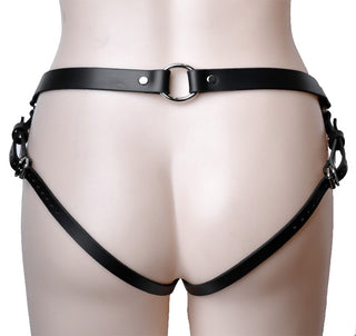 Heavy Duty Black Leather Lower Body Restraint Harness