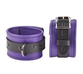 Premium Leather Ankle Cuffs - Purple