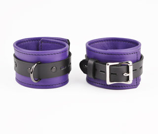 Premium Leather Ankle Cuffs - Purple