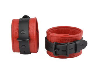 Premium Restraint Set - Wrist & Ankle Cuffs with Collar - Americana Red Midnight Edition