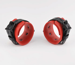 Premium Restraint Set - Wrist & Ankle Cuffs with Collar - Americana Red Midnight Edition