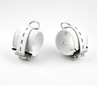 Premium Leather Wrist Cuffs - White