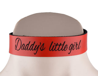 Custom Engraved Red Leather Collar – 'Daddy's little girl'