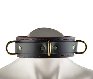 PREMIUM BDSM Leather Restraint Set | Americana Red & Gold | Set of Wrist Ankle Cuffs and Collar