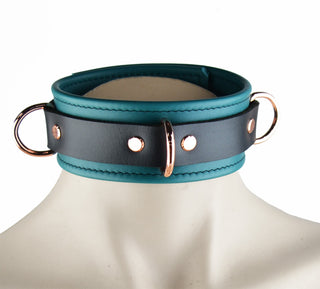 Premium Emerald Green & Rose Gold BDSM Leather Restraint Set - Wrist & Ankle Cuffs and Collar