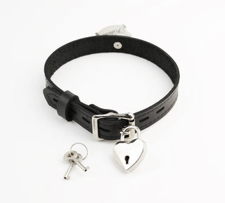 Black Leather Collar with Custom Engraved Silver Kitten Pendant – 'Kitten'
