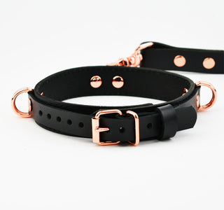 Black and Rose Gold Collar & Leash Aphrodite Series