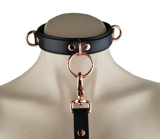 Black and Rose Gold Collar & Leash Aphrodite Series