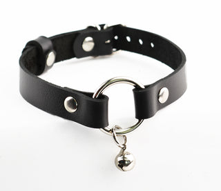 Secret Message Custom Engraved Leather Collar with Silver Kitten Bell