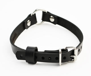 Secret Message Custom Engraved Leather Collar with Steel O-Ring