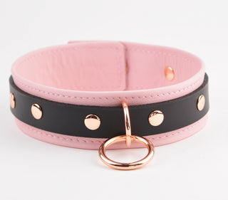 Deluxe Blush Pink Leather & Rose Gold Collar