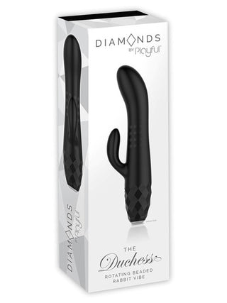Diamonds The Duchess - Rotating Beaded Rabbit Vibe - Black