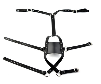 Mercy Industries | Strict Panel Trainer Cross Straps Gag - Black