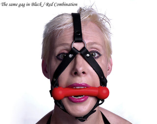 Black Head Harness Harness Bit Gag - Black Bit