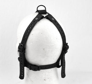 Black Head Harness Ball Gag - Black Ball Midnight Edt (ALL Black)