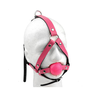Mercy Industries | Hot Pink Head Harness Ball Gag - Pink Ball