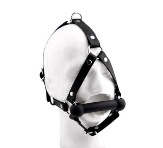 Black Head Harness Harness Bit Gag - Black Bit