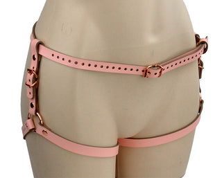 Blush Pink Leather Rose Gold Harness Set