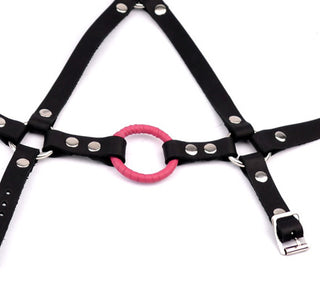 Black Head Harness Ring Gag