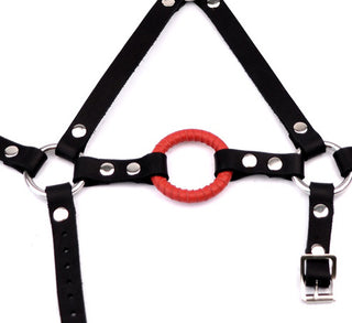 Black Head Harness Ring Gag