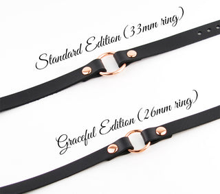 Secret Message Custom Engraved Leather Collar with Rose Gold Love Heart Pendant