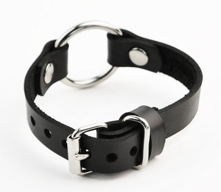 Secret Message Custom Engraved Wrist Cuff - Black Leather & Silver
