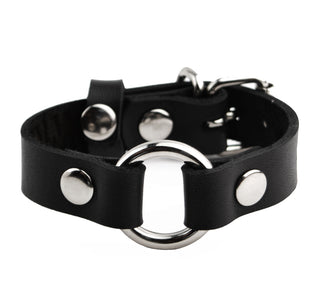 Secret Message Custom Engraved Wrist Cuff - Black Leather & Silver