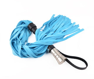 Premium Leather Flogger - Arctic Blue