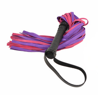 Deluxe Leather Flogger - Purple And Pink combination
