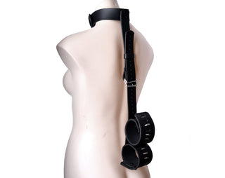 BDSM Gear | Premium Arm Binder Bondage Leather Restraint - Black