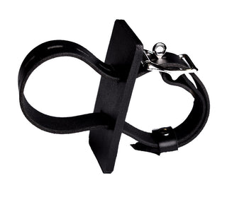 Leather Hobble Cuff - Black | BDSM Hobble Cuff