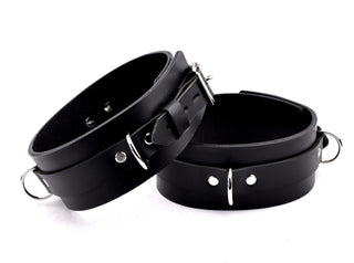 Premium Heavy Duty Lockable Thigh Cuffs - Black