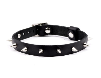 Black Leather Choker With Studs | BDSM Choker