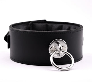 Black Premium Padded Strict Heavy Duty Bondage Collar