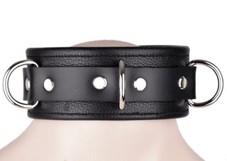 Black Leather & Steel Chains Premium Restraint Set - Wrist & Ankle Cuffs, Collar and Leash