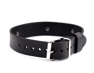 Custom Small Rhinestone Lettering Black Leather Collar – 'Bad Kitty'