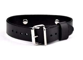 Custom Small Lettering Black Leather Collar – 'Slave'