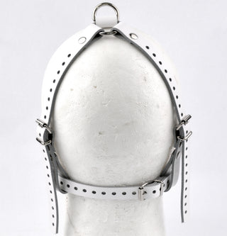 White Head Harness Ball Gag - Black Ball