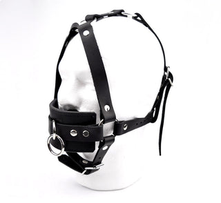 Black Premium Panel Ball Gag Head Harness