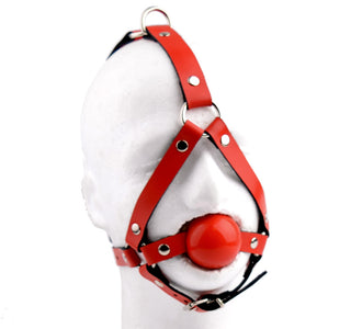 Red Head Harness Ball Gag - Red Ball | Mercy Industries