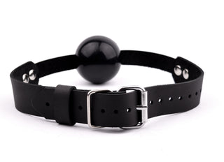 Single strap deluxe ball gag - Black ball
